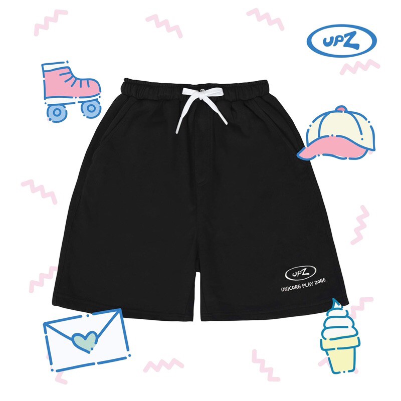 UPZ Quần Shorts Thun Thêu Logo (3 Màu)