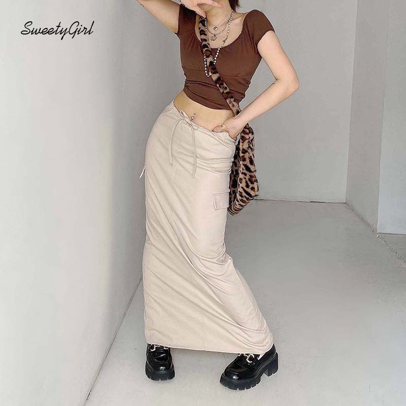 Đầm Maxi Lưng Thấp Màu Trơn Có Túi Thời Trang 2022 Quyến Rũ Cho Nữ