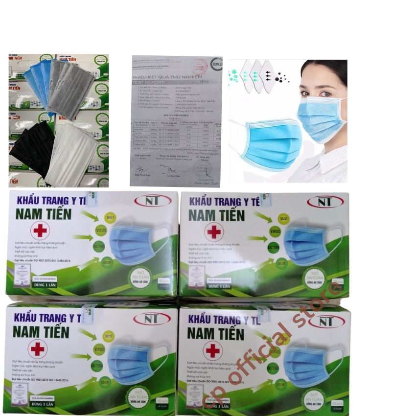 Khẩu trang y tế 4 lớp kháng khuẩn chính hãng một hộp 50 chiếc