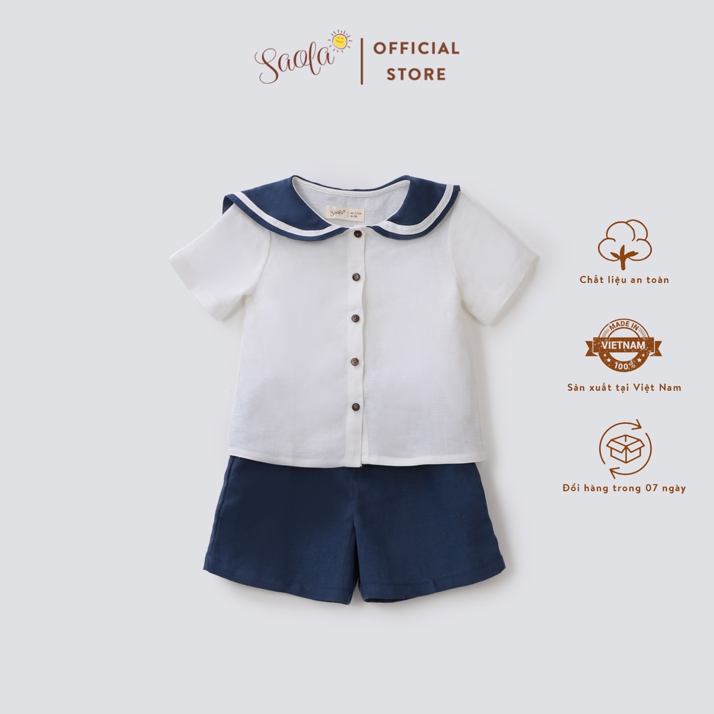 Bộ Áo Quần Thuỷ Thủ Cho Bé Chất Liệu Linen Cao Cấp - HAREM SET - SEL013 - SAOLA KIDS CLOTHING