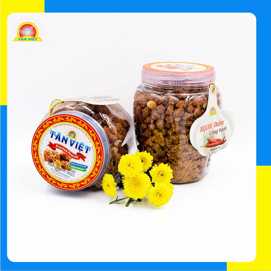 Đậu Phộng Rang Tỏi Ớt TÂN VIỆT Ăn Vặt Thơm Ngon Hũ 250g