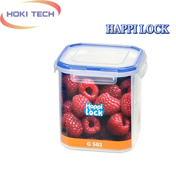 Hôp nhựa đựng thực phẩm Happi Lock nắp gài 4 cạnh chắc chắn, an toàn 1200ml