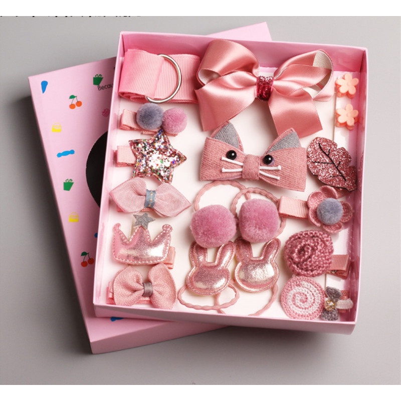 Set 18 Phụ Kiện Kẹp Tóc/Kẹp Tóc/Kẹp Tóc Hình Thú Hoạt Hình/Hoa/Nơ Dễ Thương Làm Quà Tặng Sinh Nhật Cho Bé Gái