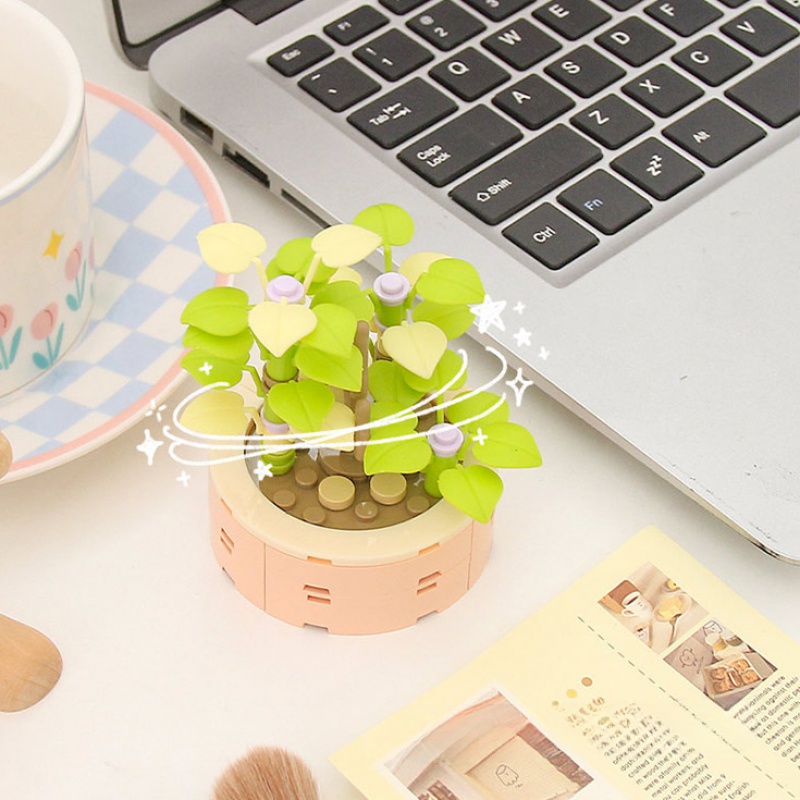 Khối Lắp Ráp Chậu Cây Cảnh / Hoa Để Bàn Trang Trí Dễ Thương