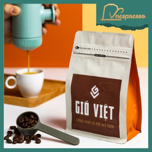 Cà phê rang xay Gió Việt Fine Robusta 84+ - gói 100g, 250g nguyên hạt (pha phin, pha espresso,..)