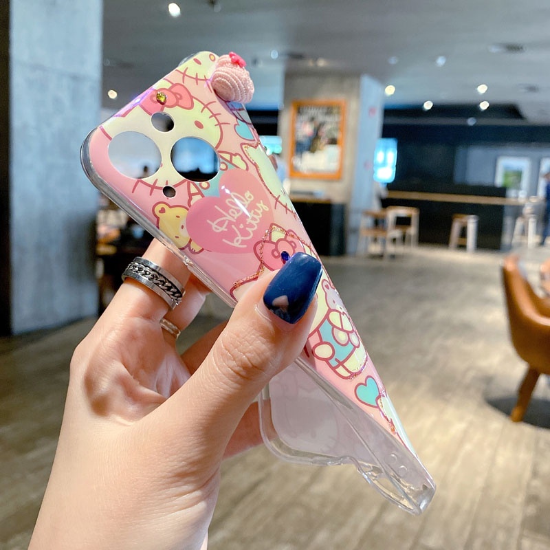 Ốp điện thoại họa tiết hello kitty dễ thương thích hợp cho iPhone 13 12 11 Pro Xs Max X XR 7 8 Plus