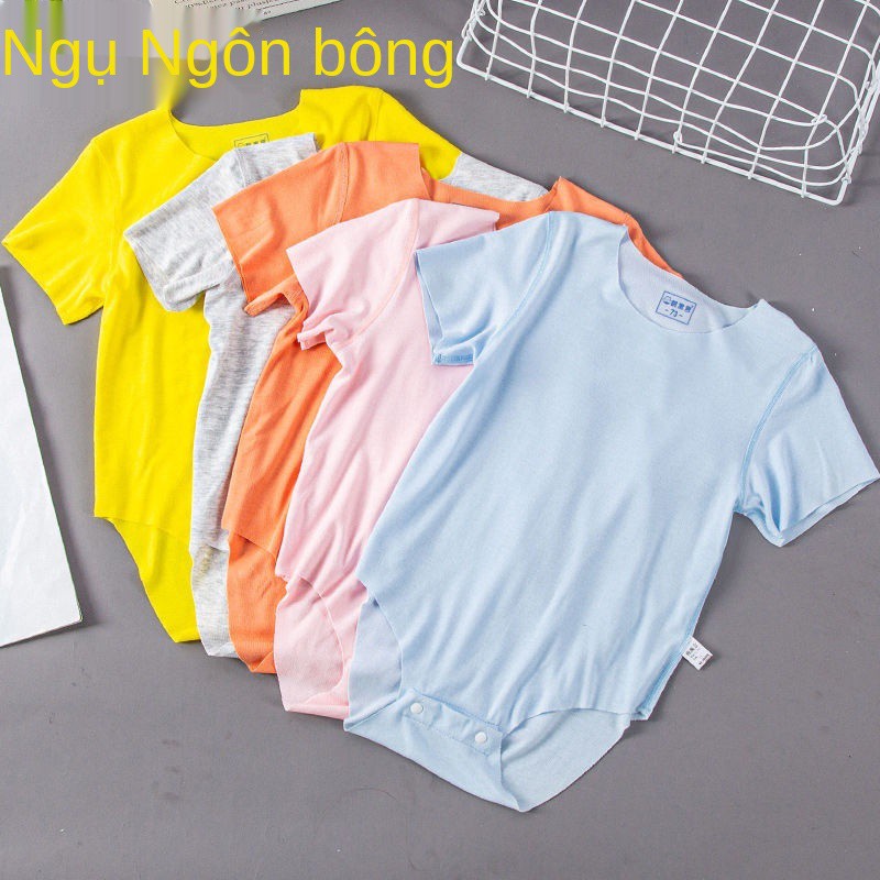 Quần áo trẻ em hình tam giác modal, phần mỏng, một mảnh ngắn tay, tay cho bé trai, ôm mông mùa hè, bảo vệ bụng không vạc