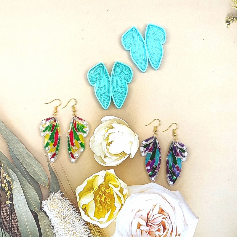 Khuôn Silicone Hình Cánh Bướm Làm Bông Tai