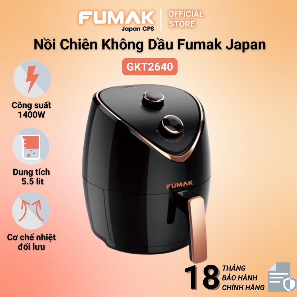 Nồi Chiên Không Dầu Fumak FM2055, Dung tích 5.5 Lít - Bảo hành 18 tháng