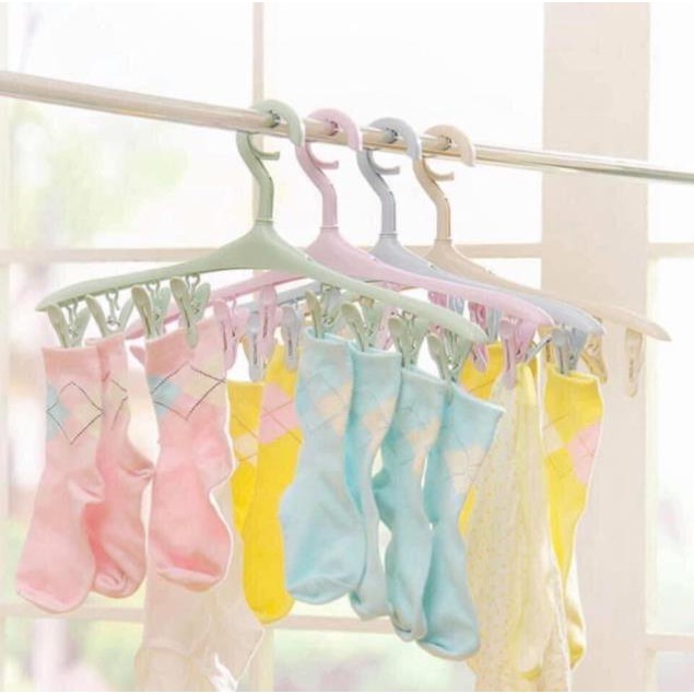 MÓC PHƠI QUẦN ÁO NHỰA VÀ 8 KẸP NHỰA