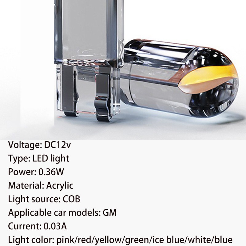 Bộ 10 đèn LED COB Dc 12v T10 6000k cho xe hơi chất lượng cao