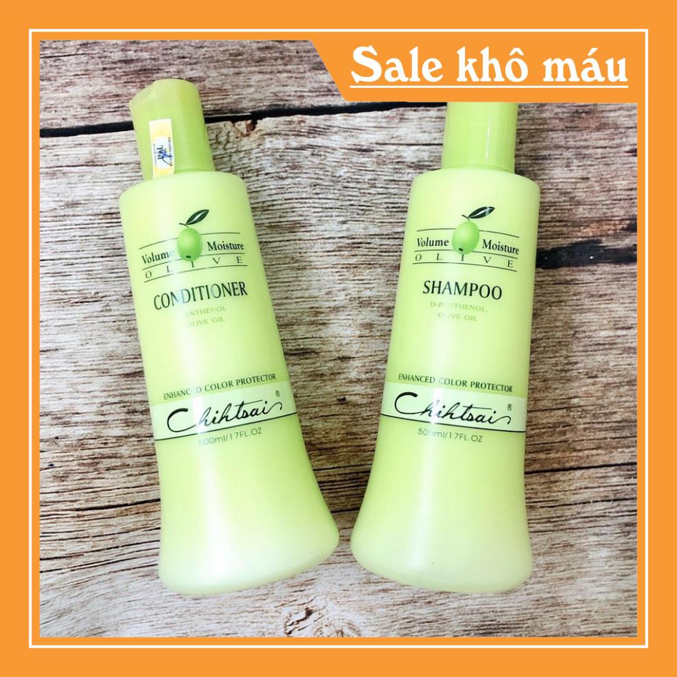 [Chính hãng] [Siêu rẻ] DẦU XẢ SIÊU MƯỢT TÓC KHÔ CHIHTSAI VOLUME MOISTURE OLIVE CONDITIONER 500ML