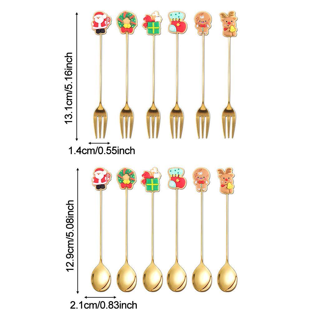 JANE Bộ 6 Muỗng Cà Phê Được Làm Từ Thép Không Gỉ Với Họa Tiết Theo Phong Cách