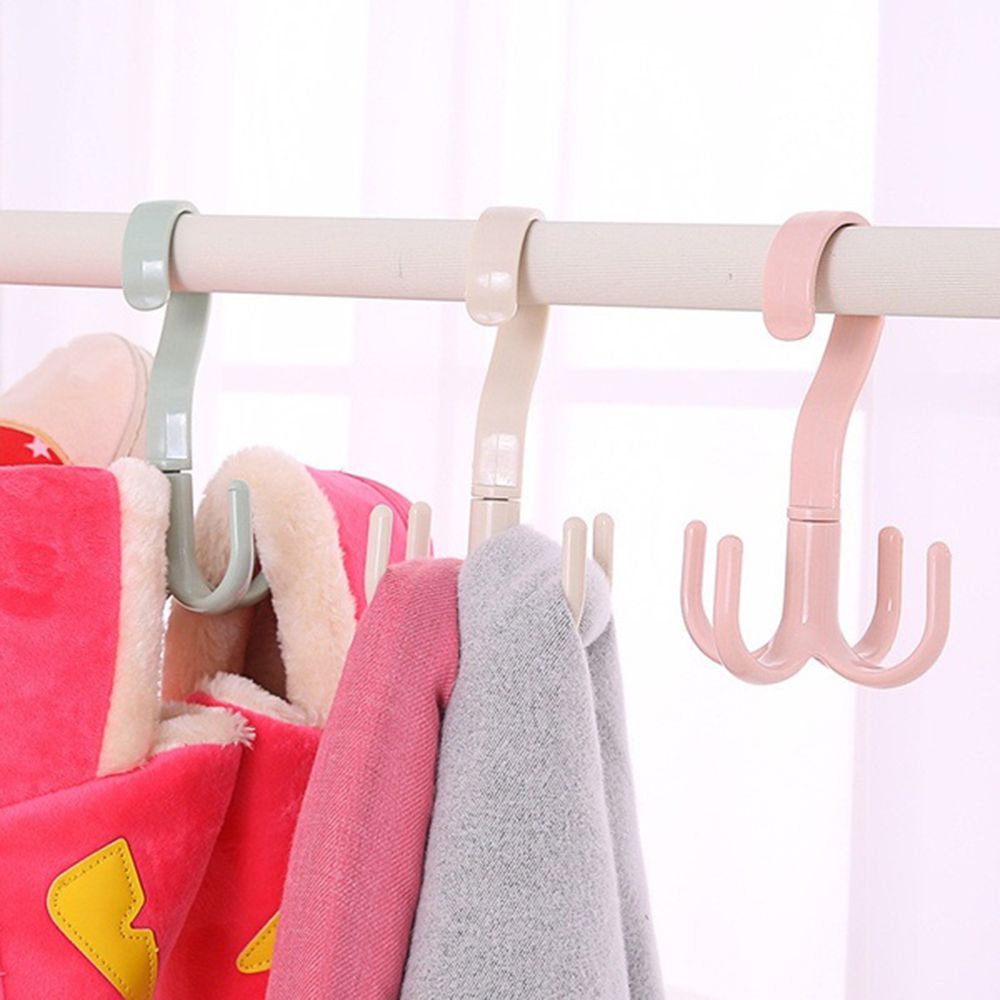 Móc treo cà vạt/túi xách 4 móng đa năng xoay được 360 độ bằng nhựa nhiều màu tùy chọn dùng cho tủ quần áo tại nhà