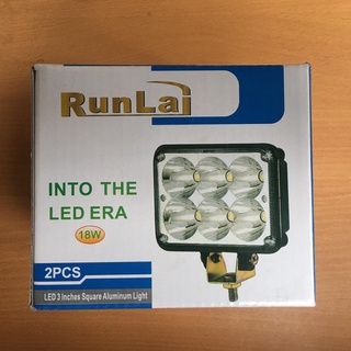 Đèn runlai 6 mắt siêu sáng, bộ 2 đèn pha trợ sáng điện 12v cho xe ô tô, xe ba gác