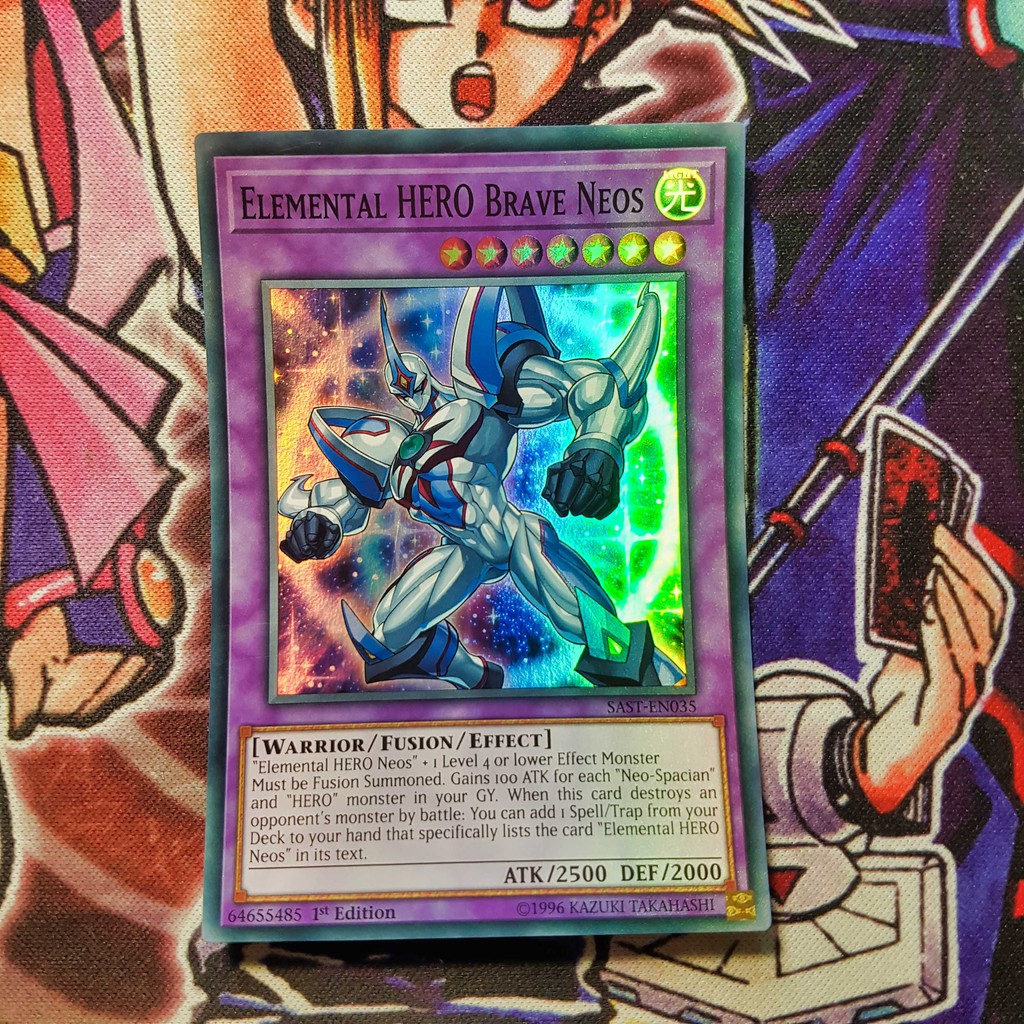 Thẻ bài Yugioh chính hãng | Elemental HERO Brave Neos | SAST Super rare.