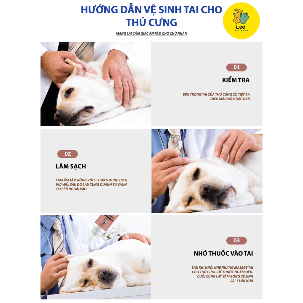 Nước rửa tai, rửa mắt vệ sinh cho chó mèo - Dung dich vệ sinh tai, mắt cho thú cưng