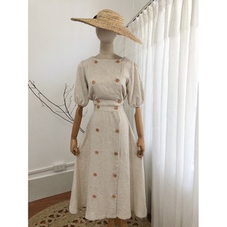 Set Áo và Chân váy midi Linen