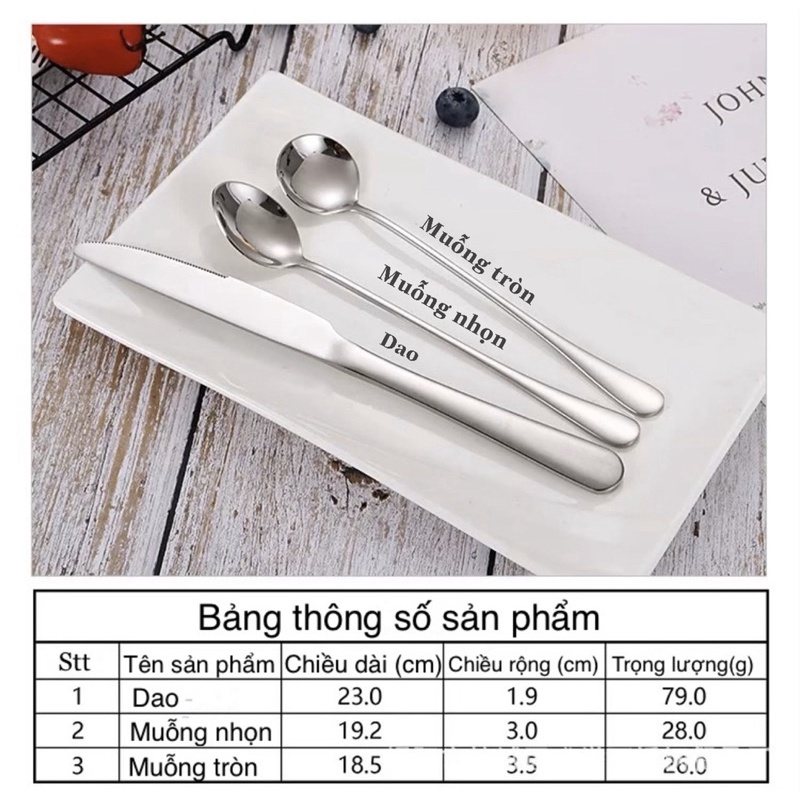 Muỗng Thìa Nĩa Dao Inox SU304 nhiều kích thước cao cấp sáng bóng