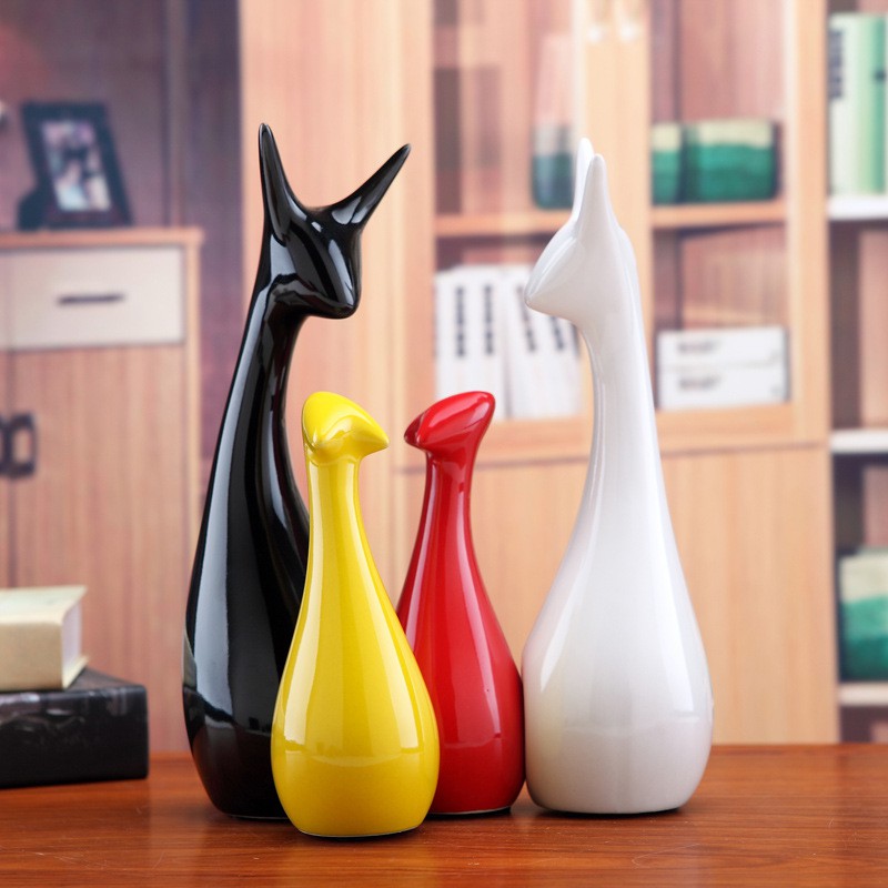 🔥𝐇𝐎𝐓 𝐃𝐄𝐀𝐋🔥Bộ Gia Đình Mèo Gốm Bắc Âu Decor Trang Trí Nhà MQ-091