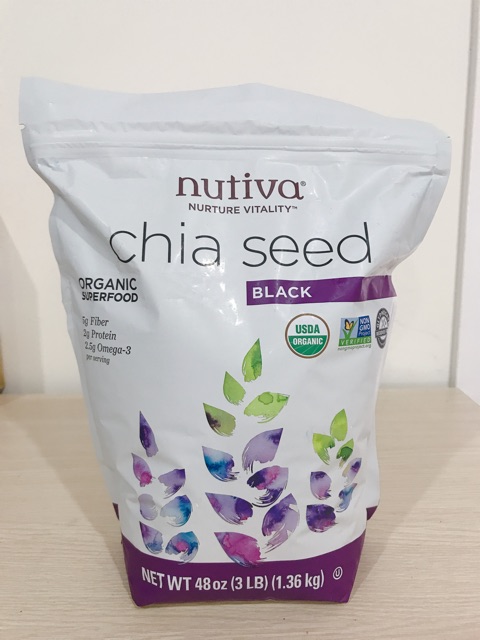 Hạt chia hữu cơ Mỹ Nutiva Organic Black Chia Seed 1.36kg