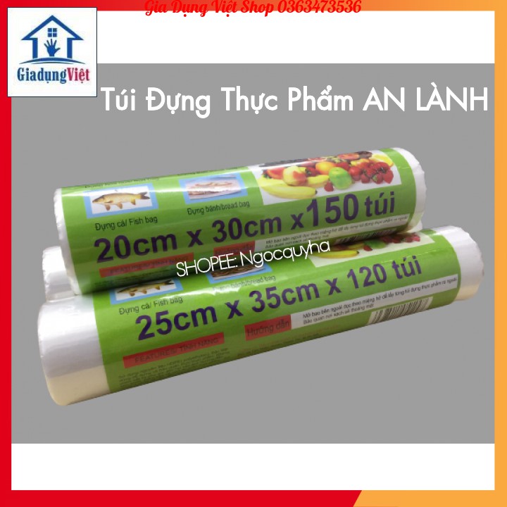 SET 6 Cuộn Túi Đựng Thực Phẩm HDPE AN LÀNH Size 120/150/200 Túi/cuộn