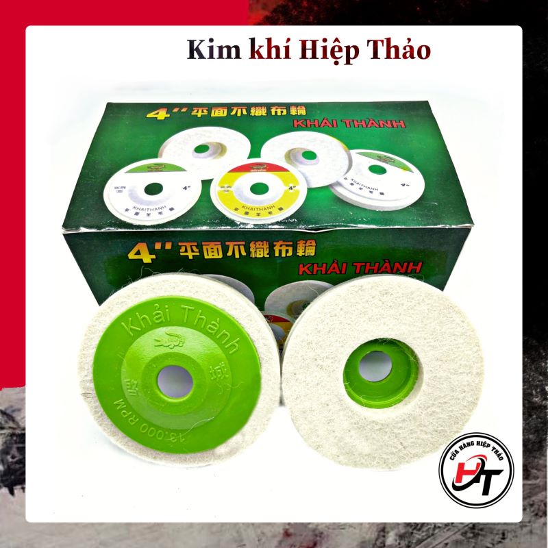Nỉ trắng đánh bóng inox bánh nỉ Cá sấu 100mm Loại tốt NT-CS