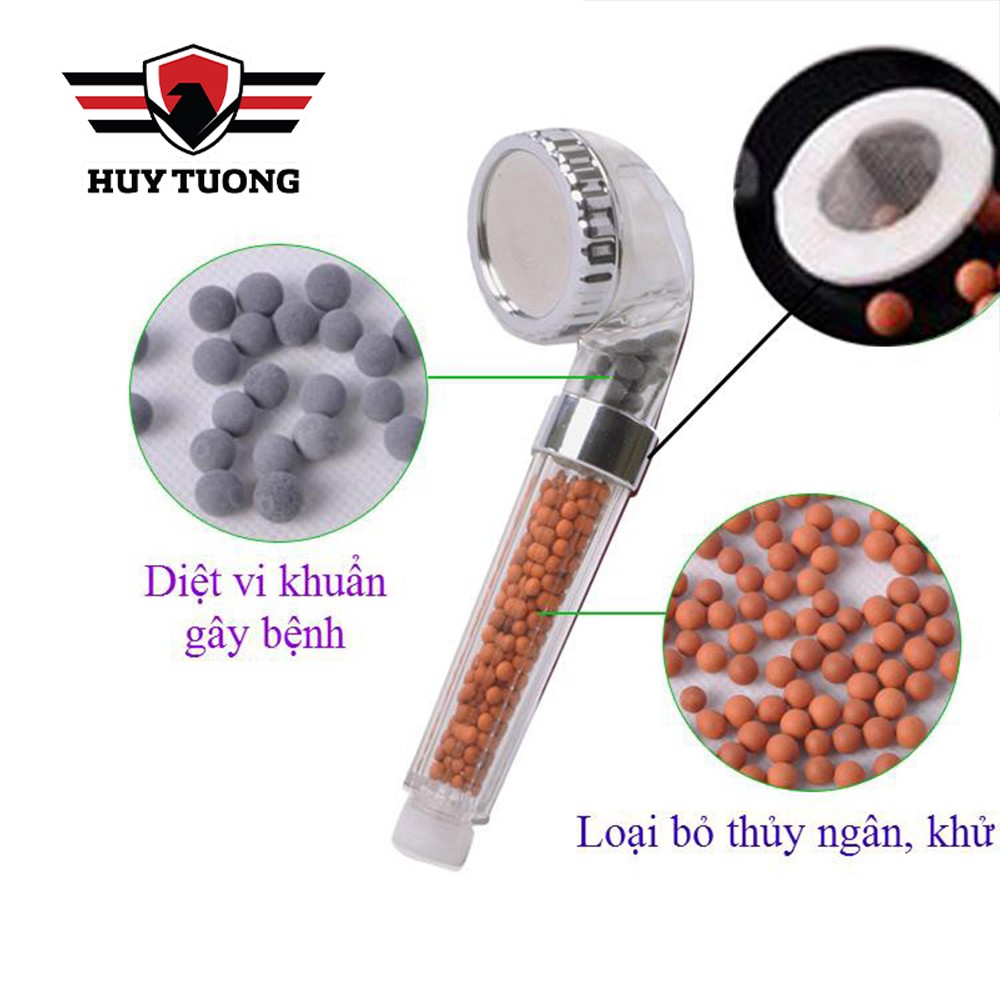 Vòi sen,sen tắm cao cấp lọc nước công nghệ Nano tăng áp ( Full bộ và đầu vòi sen lẻ ) - Huy Tưởng