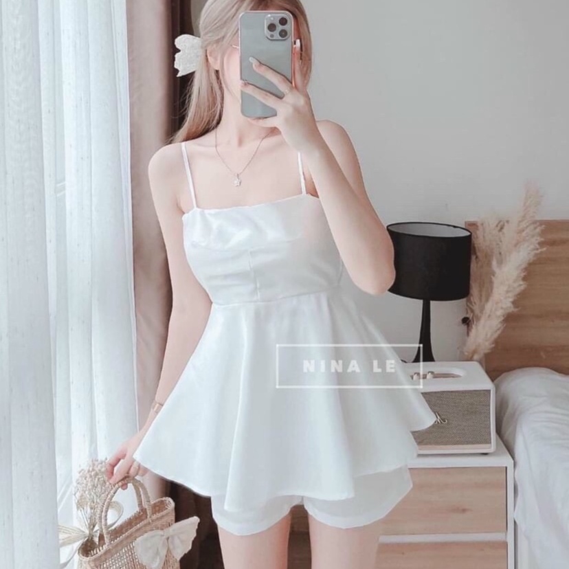 Set áo hai dây babydoll kèm quần cực xinh cho nàng cực tôn dáng