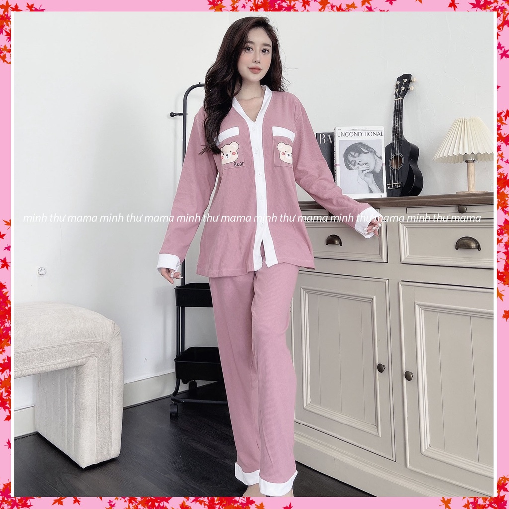 Bộ bầu - bộ sau sinh - chất liệu cotton Gân Tăm mềm -  Bo Gân - Dài