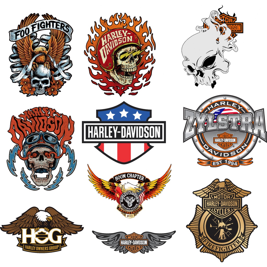 Hình dán nhiệt - Harley Davidson nhiều mẫu set #03