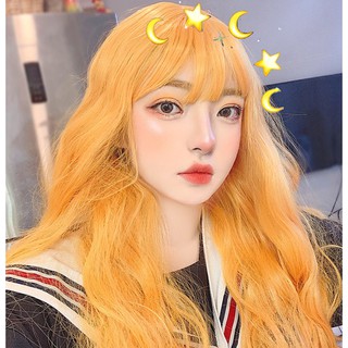 [có sẵn] Tóc Giả Thẳng/Xoăn Dài Màu Vàng Sáng