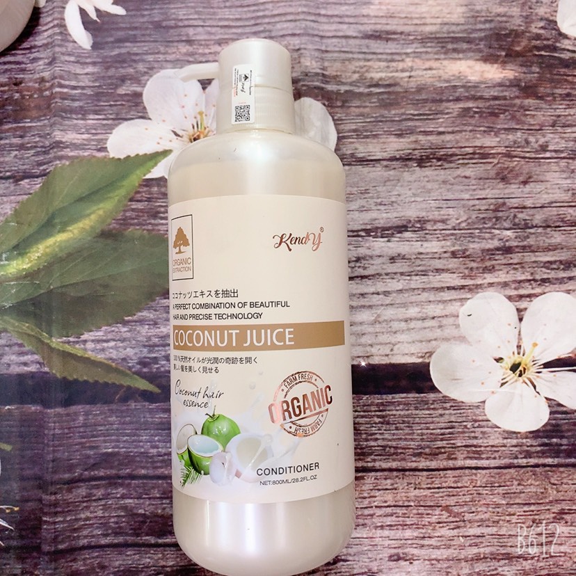 Dầu gội xả dừa cao cấp Coconut Juice KENDY Organic 800ml