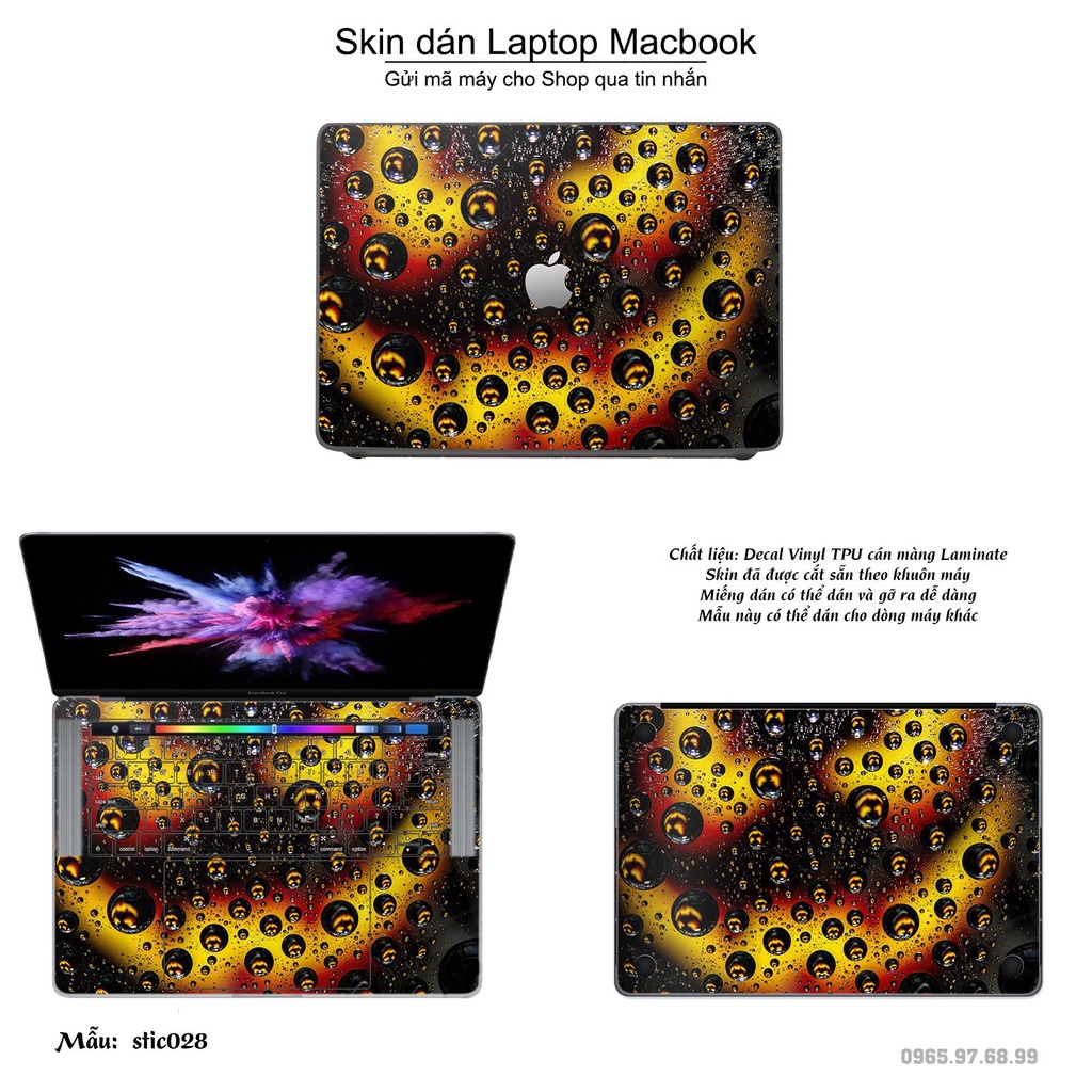 Skin dán Macbook mẫu Hoa văn sticker (đã cắt sẵn, inbox mã máy cho shop)