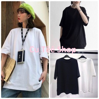 Áo thun basic đen trắng trơn tay lỡ UNISEX Nam Nữ