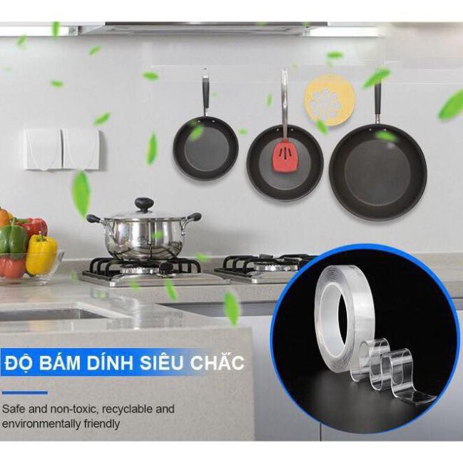 [Hàng Cao Cấp] (Loại dày) Băng keo 2 mặt đa năng siêu dính chắc 2 bản 3m silicon trong suốt dán hai tường