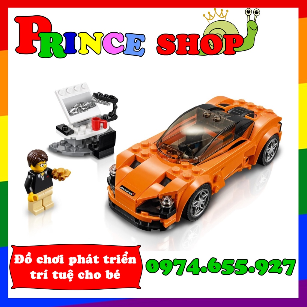 Mô hình lắp ráp xe đua Speed Champions McLaren 720S Lari/Bela 10776 (75880)