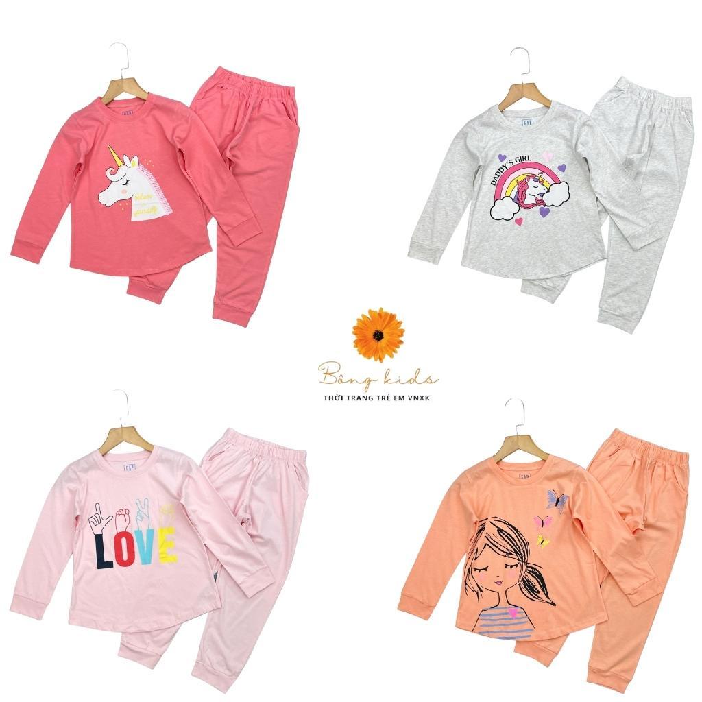 Bộ thu đông cho bé gái, đồ bộ thun bé gái chất cotton, size 4-14 tuổi - BONGKIDS