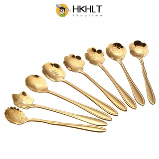 Muỗng Cà Phê Hình Bông Hoa Bằng Thép Không Gỉ 13cm