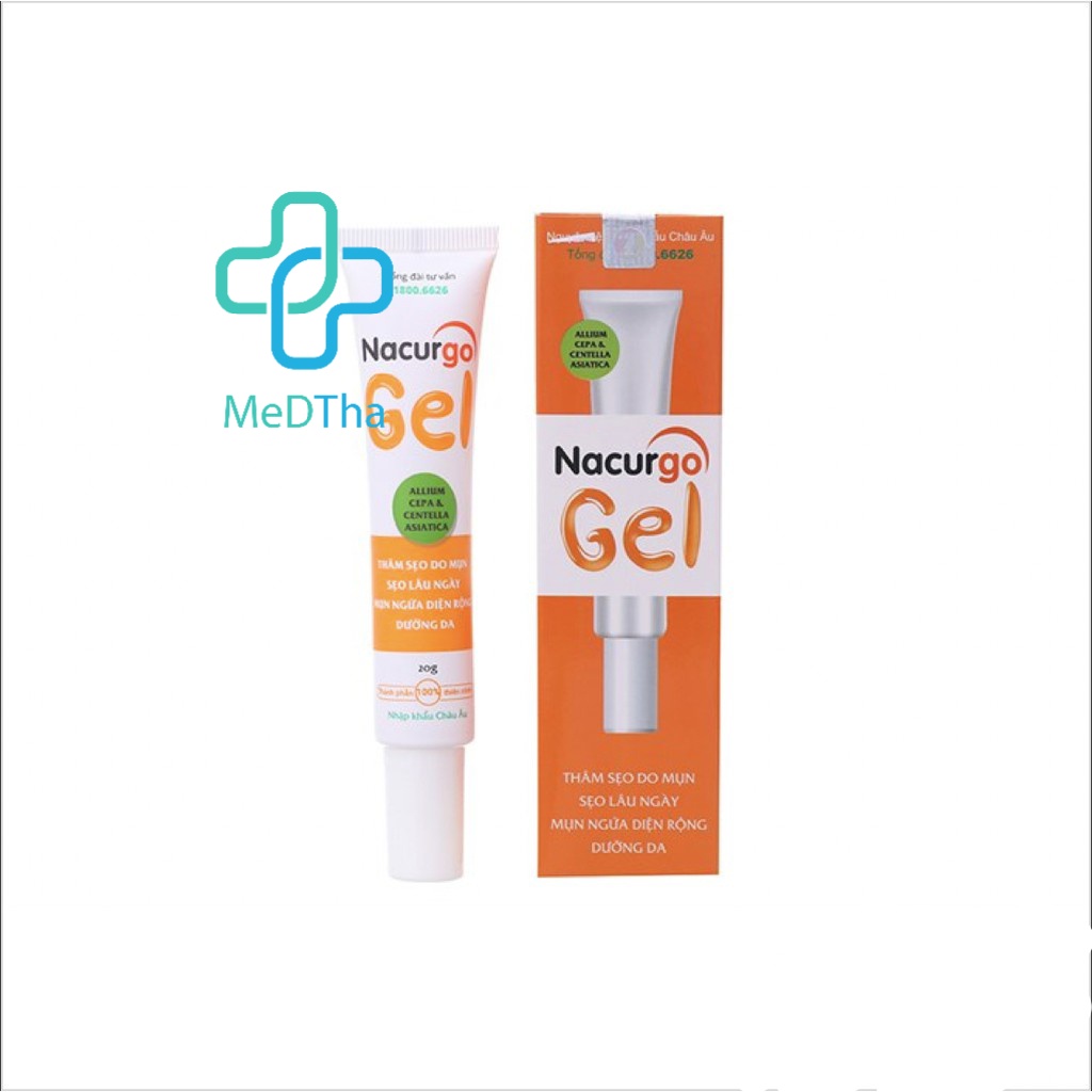 Nacurgo Gel - Giảm Mụn, Mờ Thâm, Mờ Sẹo, Dưỡng Da (Tuýp 20g) [Chính Hãng]