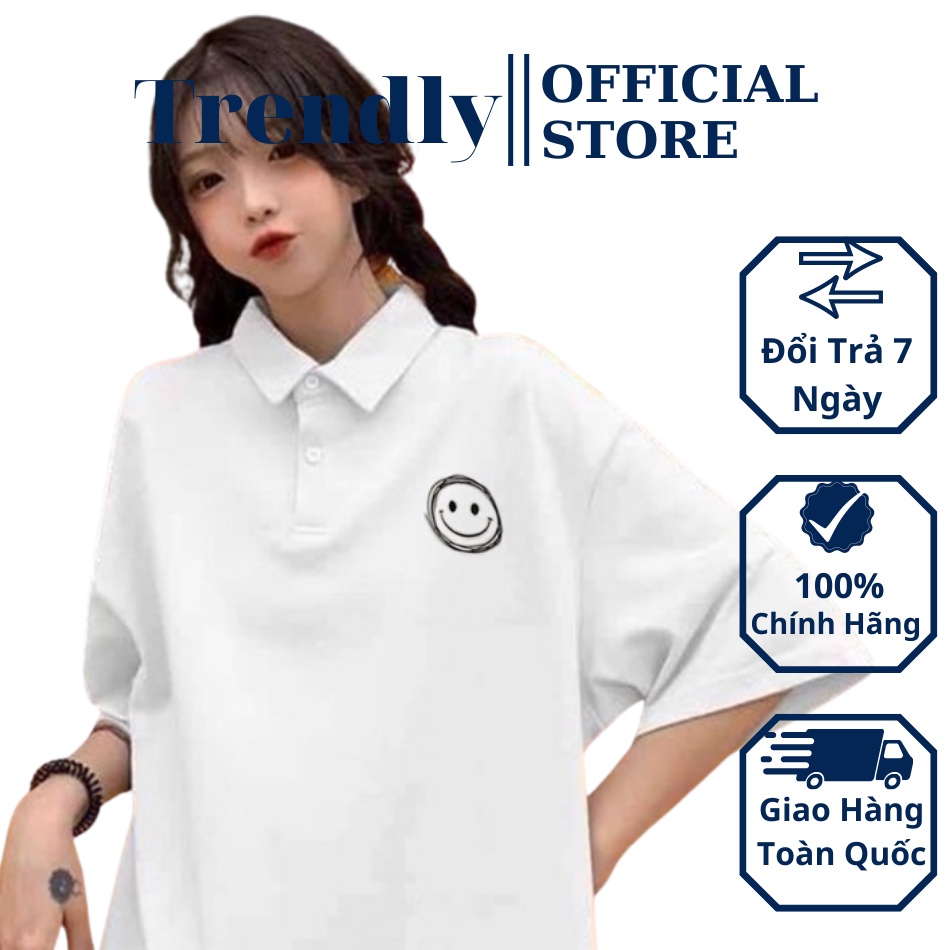 Áo Thun Polo Unisex Form Rộng Có Cổ Locabrand Nam Nữ Mặc Đẹp 2 Màu Đen Trắng Áo Phông Oversize Giá Rẻ