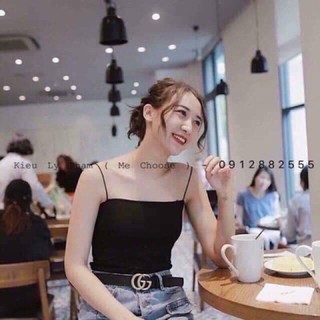 Áo 2 Dây Sợi Bún Chất Cotton Co Dãn