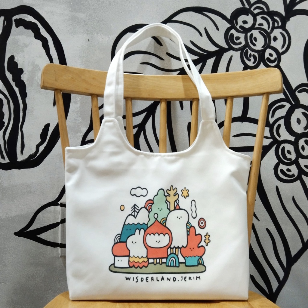 Túi tote, vải canvas 100% poli cao cấp, phong cách thời trang ulzzang, có khoá miệng xịn xò CÔ BÉ VÀ BẠN mã K30