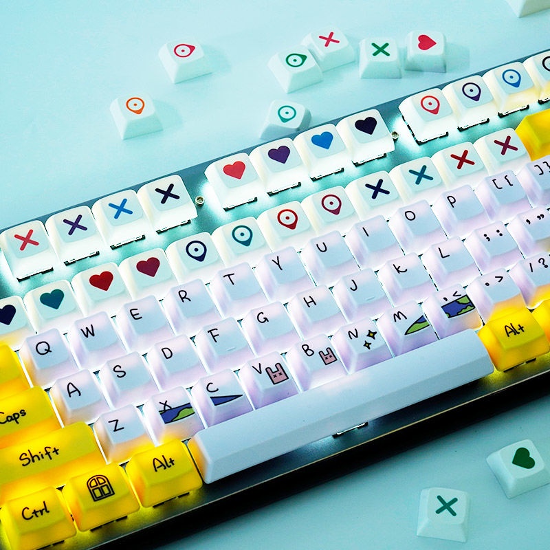 Nắp Gắn Phím Cách Nhiệt PBT Hình Trái Tim Cho Bàn Phím Cơ