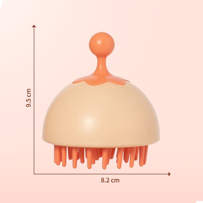 Lược silicon gội đầu mát xa da đầu tiện dụng - Bàn chải gội đầu siliconMuji Nhật Bản chống gãy rụng tóc mềm giúp thư giã