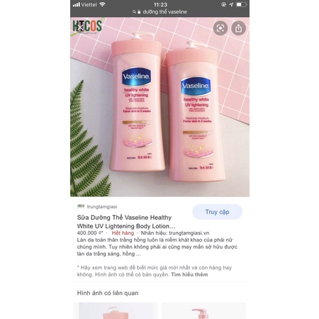 Sữa dưỡng thể vaseline