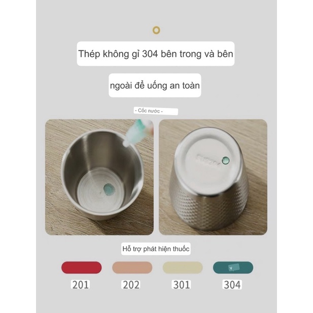 Cốc Inox vàng SUS 304 cao cấp không ăn mòn | Ly 2 lớp cách nhiệt dùng cho nhà hàng, khách sạn mẫu mới 2022