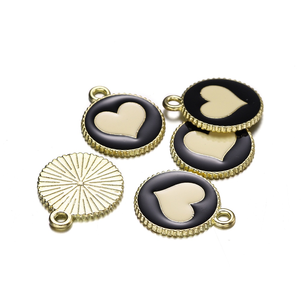 Bộ 5 Mặt Dây Chuyền Hình Trái Tim Bằng Hợp Kim 16mm