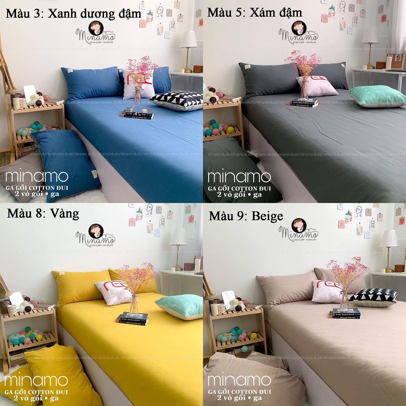 Bộ Ga Gối Cotton TICI Đũi Minamo A02 Đủ Kích Thước, Siêu Mềm Mịn, An Toàn Cho Da - Bảo Hành Chính Hãng Minamo