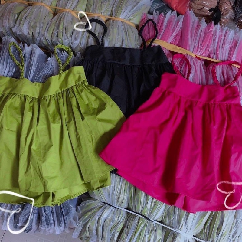 set bộ đùi áo 2 dây babydoll dây đan thừng - TA alohashop91